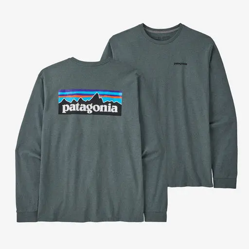 Patagonia P-6 Logo Long-Sleeve Responsibili-Tee In Nouveau Green 1