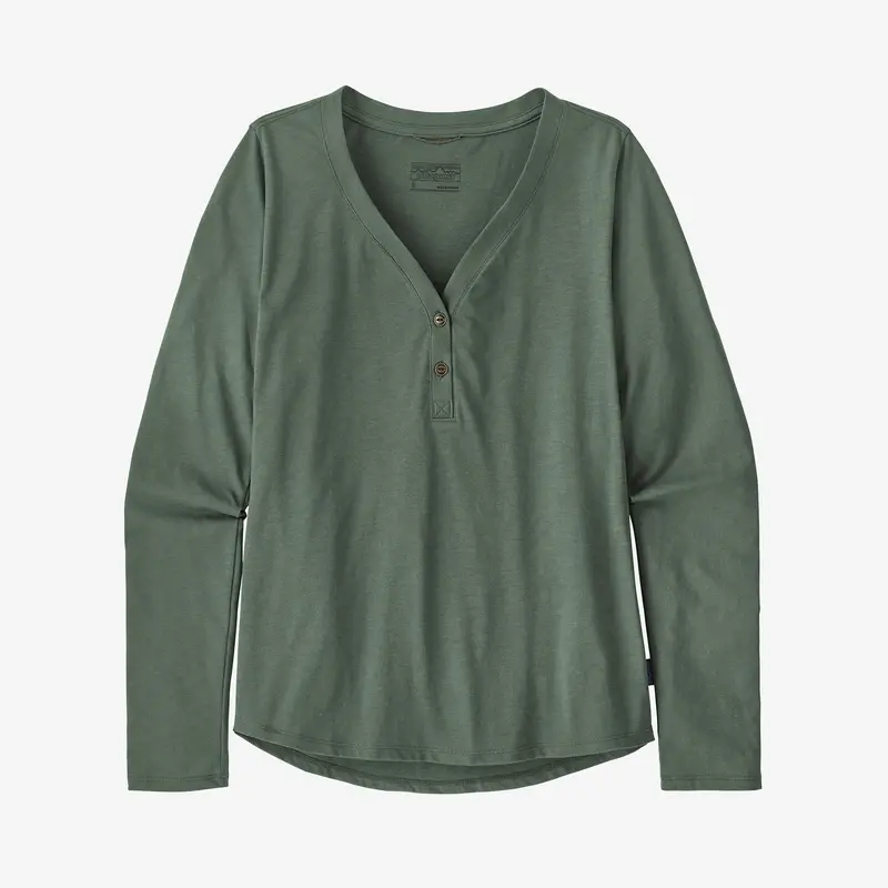 Patagonia Women’S Mainstay Hemlock Green Long Sleeve Henley 1