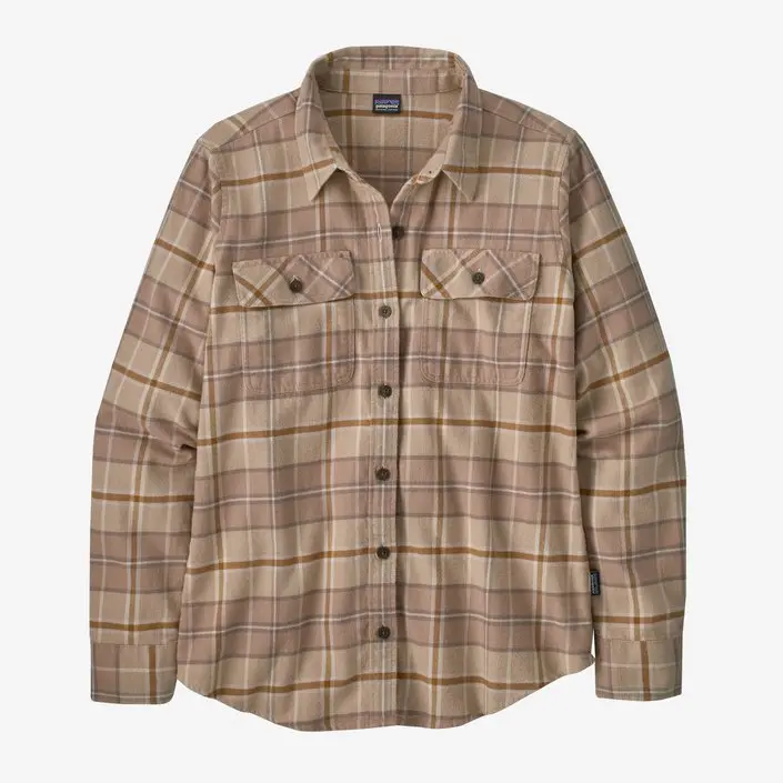 Patagonia Women’S Organic Cotton Fjord Flannel – Pampas Tan 1