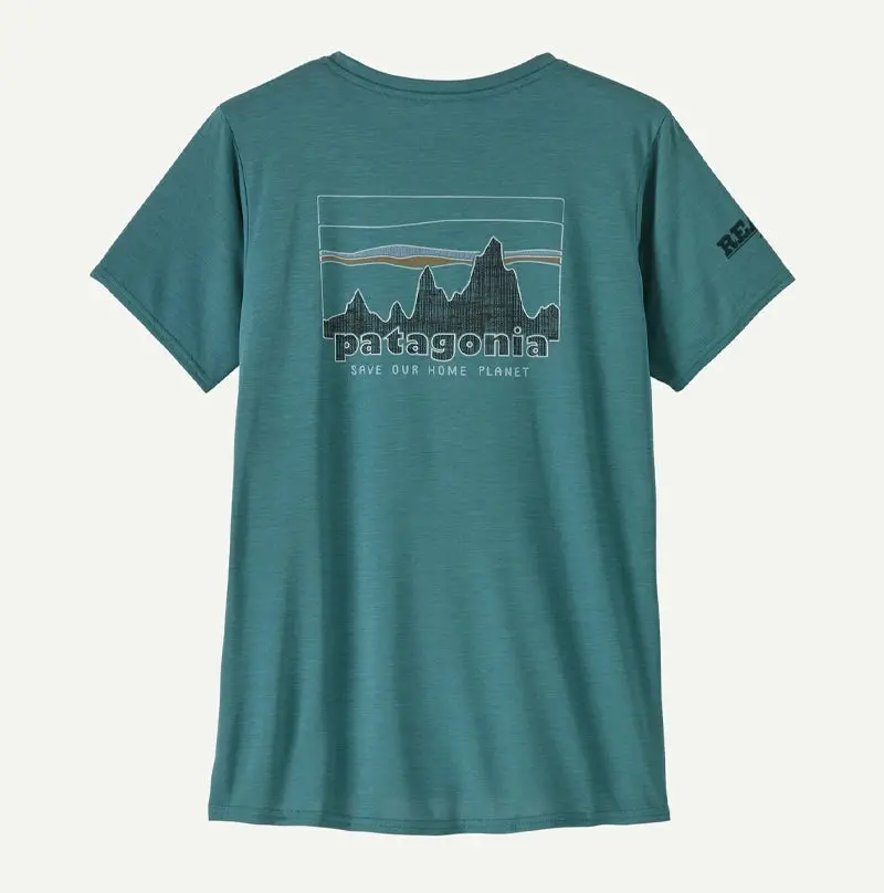 Patagonia X Real Women'S Cap Cool Daily Graphic Shirt – Wetland Blue X-Dye 1