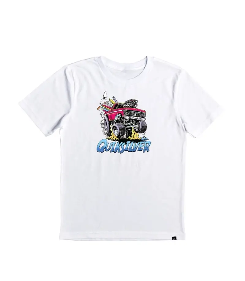 Quiksilver Boys' Getaway Car Graphic T-Shirt – White 1