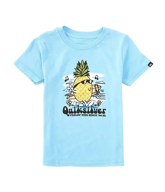 Quiksilver Boys' Pineapple Vibes Graphic Tee – Alaskan Blue 1