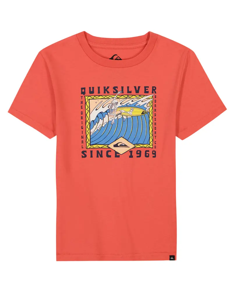 Quiksilver Boys' Retro Skull Short-Sleeve Tee – Spiced Coral 1