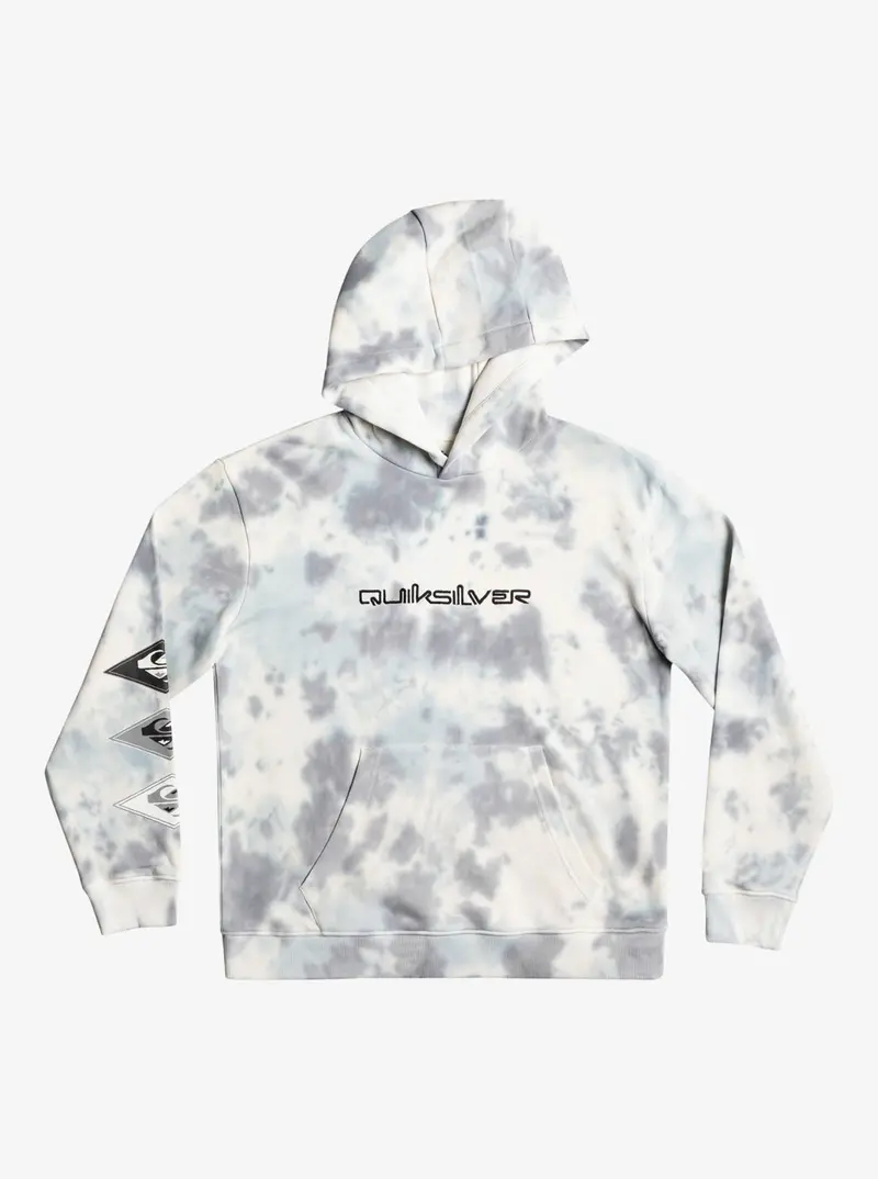 Quiksilver Diamond Heritage Hooded Sweatshirt For Boys – Grey Violet Tie-Dye 1