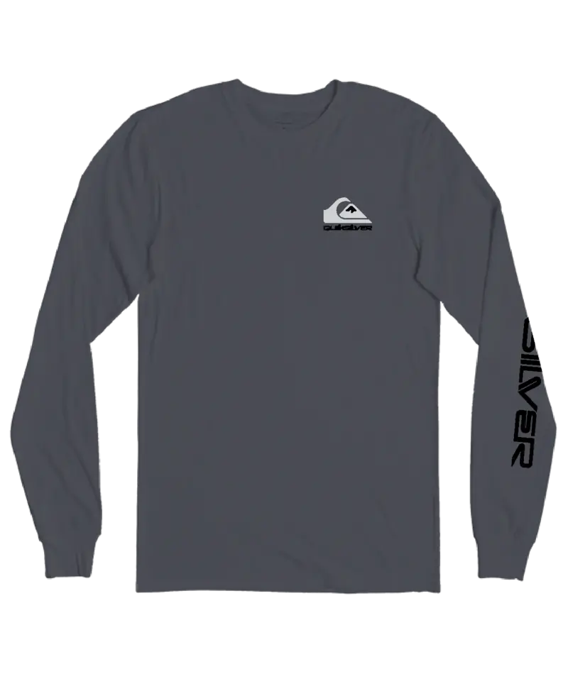 Quiksilver Omni Logo Classic Fit Long-Sleeve Tee In Iron Gate Gray 1