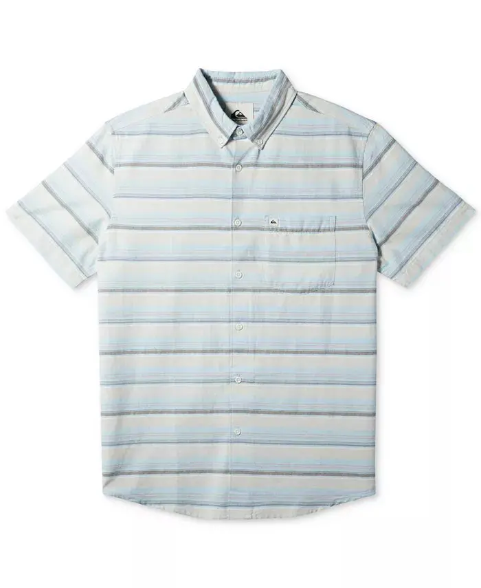 Quiksilver Oxford Stripe Short-Sleeve Shirt For Youth – Grey Violet Blend 1