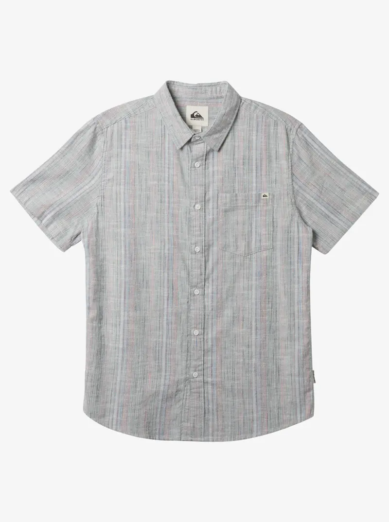 Quiksilver Pyke Short-Sleeve Button-Down Shirt – Blue Fog 1