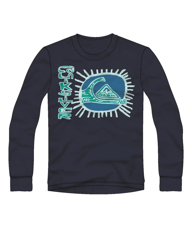 Quiksilver Qs Circled Logo Long-Sleeve Boy Tee In Navy Blazer 1