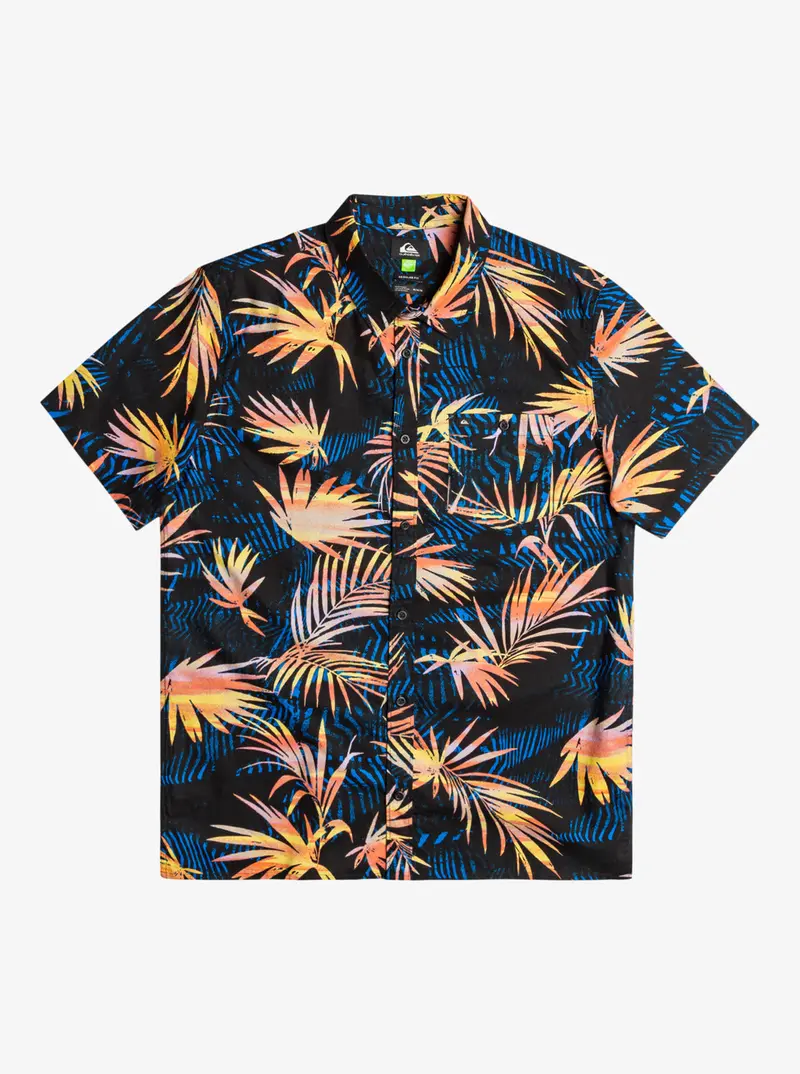 Quiksilver Ripped Up Short-Sleeve Cotton Shirt In Black 1