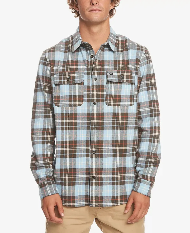 Quiksilver Spey Bay Long Sleeve Shirt In Major Brown 1