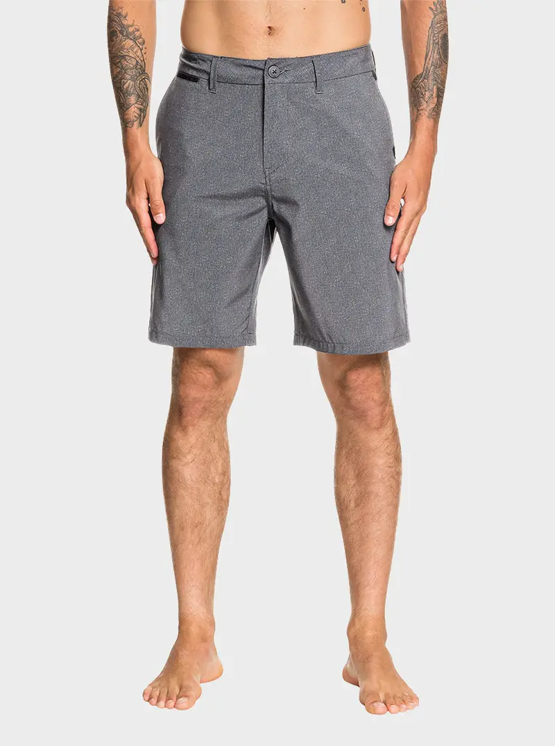Quiksilver Union Heather Amphibian 20-Inch Shorts In Black 1