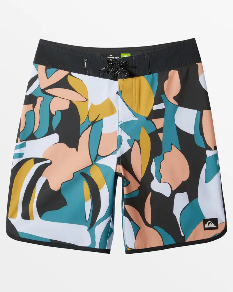 Quiksilver Youth Surfsilk Scallop 17-Inch Boardshorts In Black 1