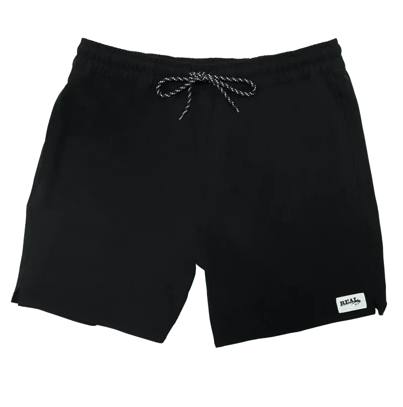 Real Ace Men'S Swim Trunks In Sleek Black 1