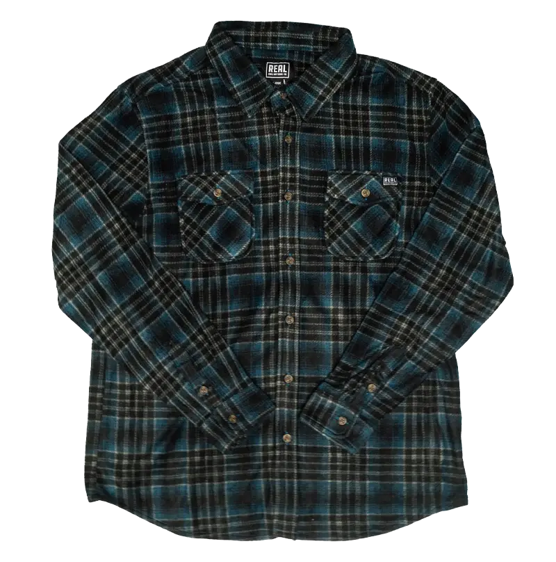Real Bruce Flannel Long-Sleeve Shirt – Black 1