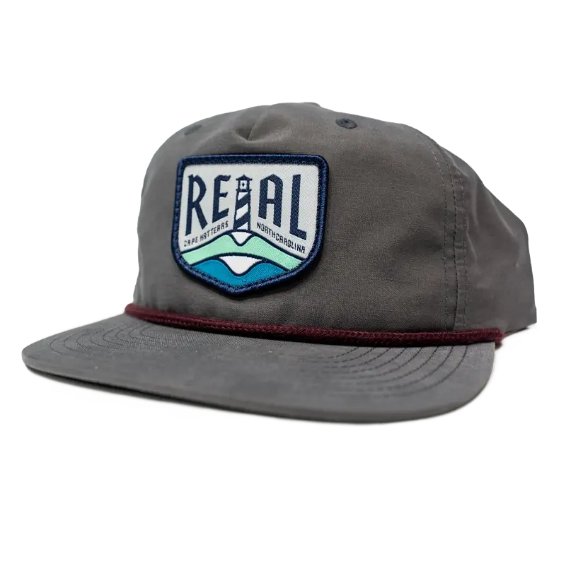 Real Charcoal And Burgundy Lighthouse Badge Hat 1
