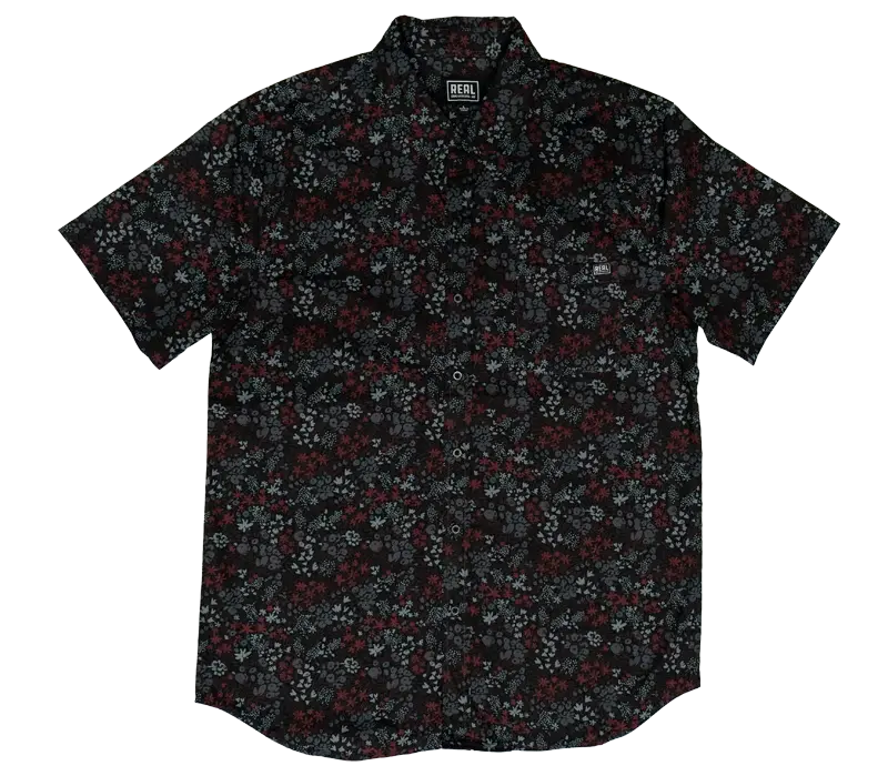 Real Clover Button-Down Shirt – Sleek Matte Black 1