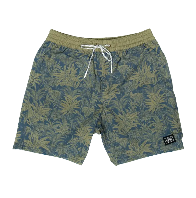Real Continental Palm Volley Boardshorts – Blue Tropical Print 1