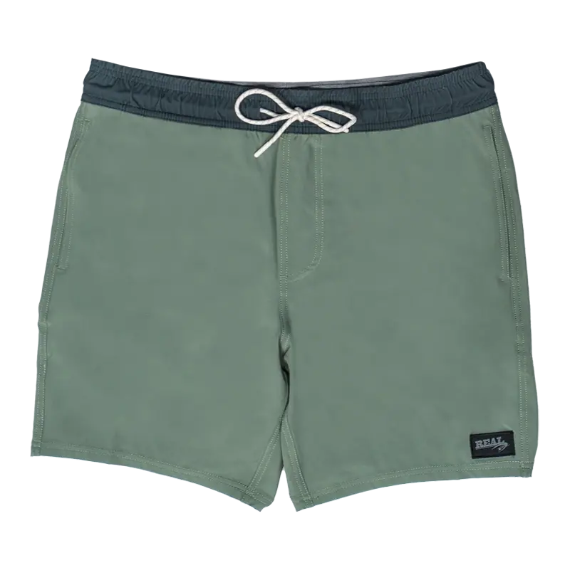 Real Davis Boardshorts In Green – Quick-Dry Recycled Polyester Swim & Surf Shorts 1