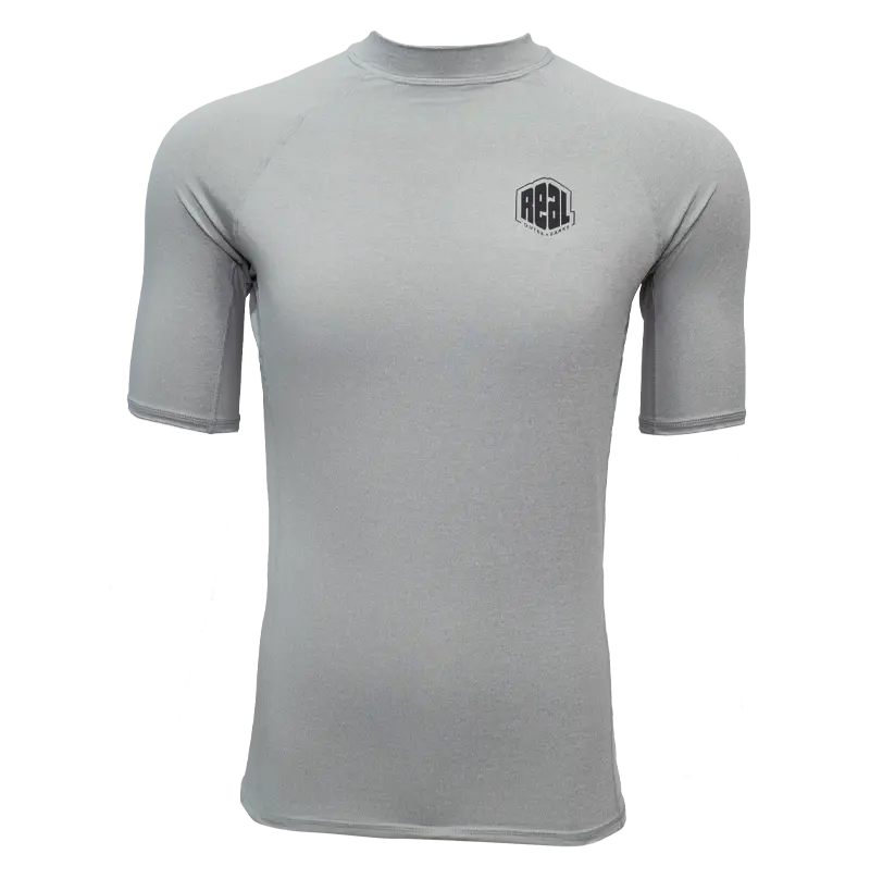 Real Fuse Short-Sleeve Rashguard In Heather Grey 1