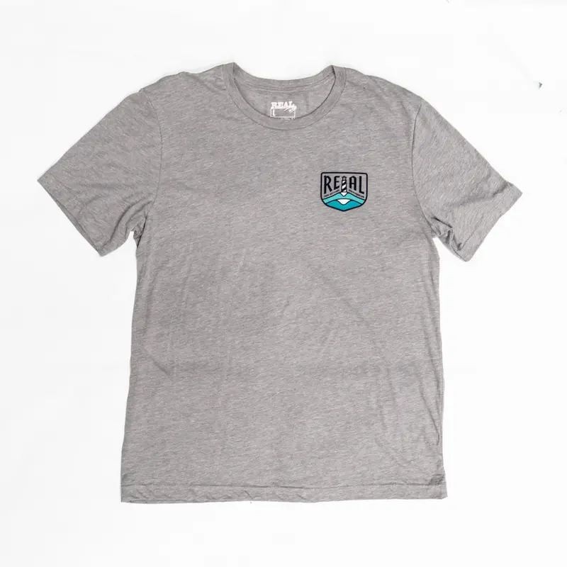 Real Lighthouse Badge Athletic Grey Triblend Tee 1