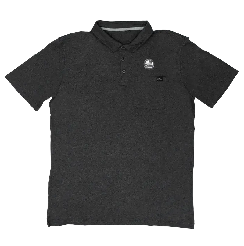 Real Pebble Polo Shirt – Heather Charcoal 1