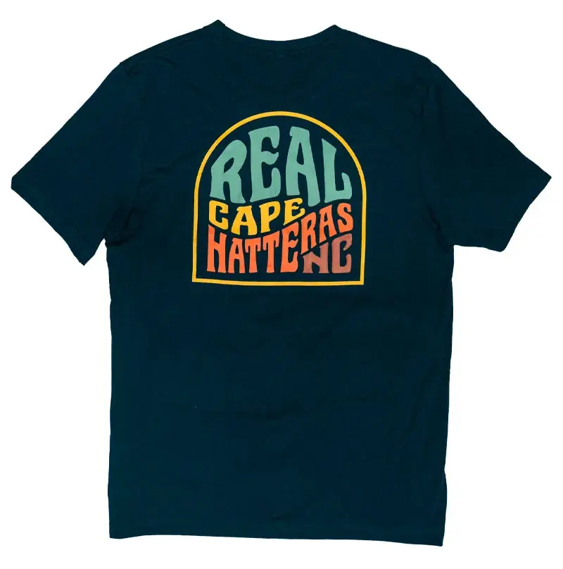 Real Retro Badge Vintage-Style Tee – Navy Blue 1