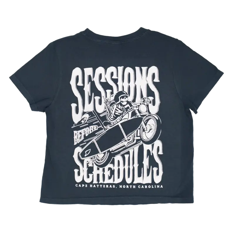 Real Sessions Before Schedules T-Shirt – Soft-Washed Navy Cotton 1