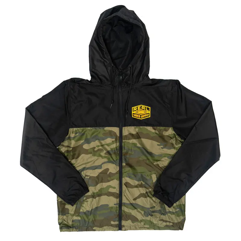 Real Shred Supply Camo Black Windbreaker Jacket 1