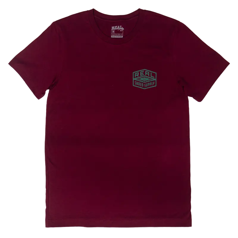 Real Shred Supply Crew Neck Tee – Maroon 1