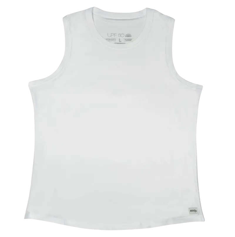 Real Talia Tank In White – Minimalist Organic Cotton Sleeveless Top 1