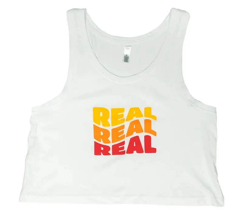 Real Triple Wave Sleeveless Tank Top – Bright White 1