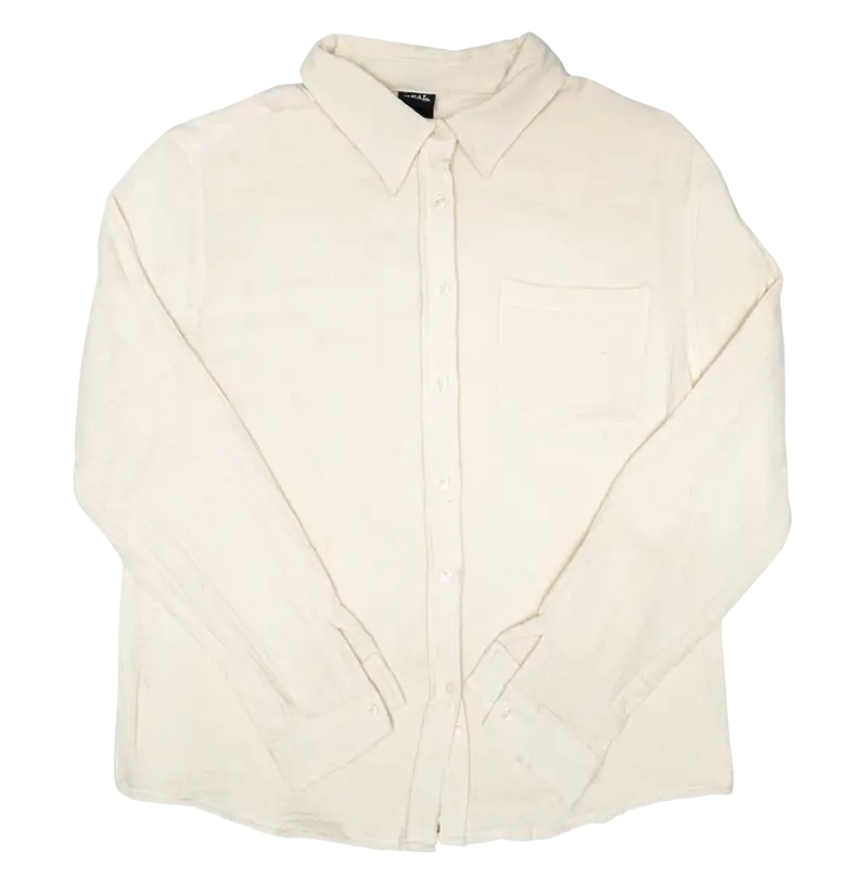 Real Willow Long-Sleeve Shirt In Natural – Undyed Organic Cotton Layering Piece 1
