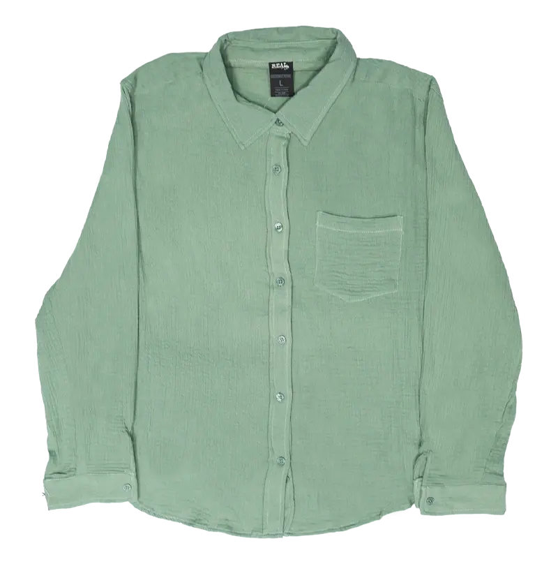 Real Willow Long-Sleeve Shirt In Sage – Breathable, Eco-Friendly Casual Top 1