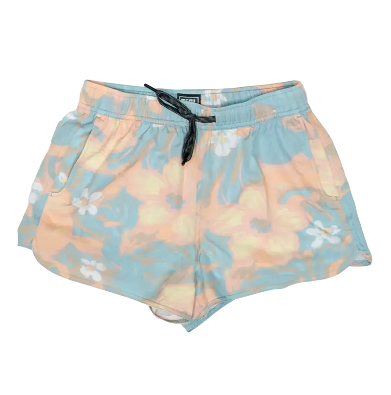 Real Women'S Aqua Repeater Print Volley Shorts 1