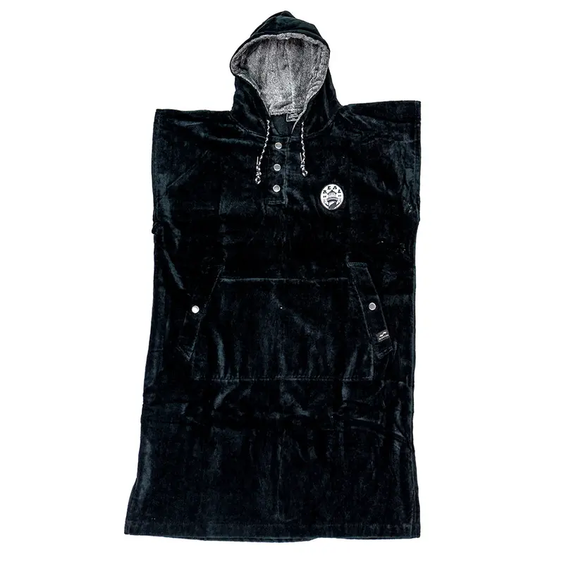 Real × Slowtide Digs Beach Poncho – Black 1