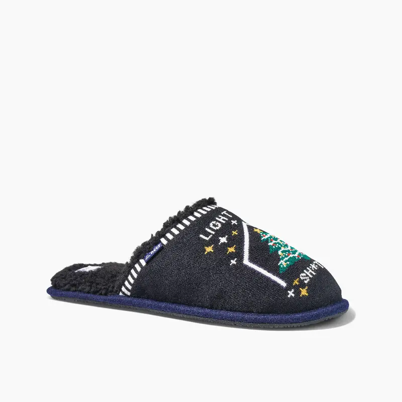 Reef X Tipsy Elves Holiday Slippers: Light That Sh*T Up Design 1