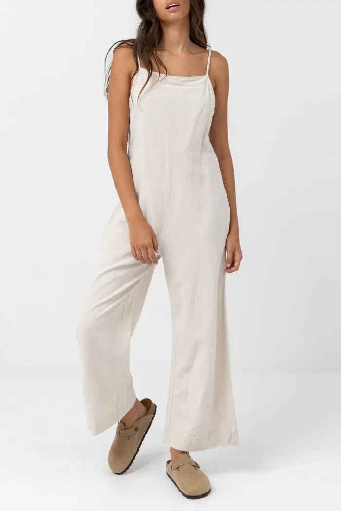 Rhythm Classic Jumpsuit Romper In Oat 1