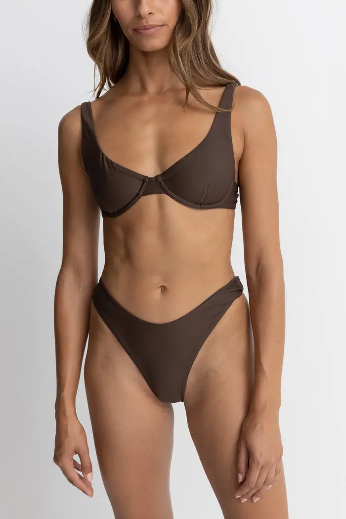 Rhythm Classic Underwire Bikini Top In Chocolate 1