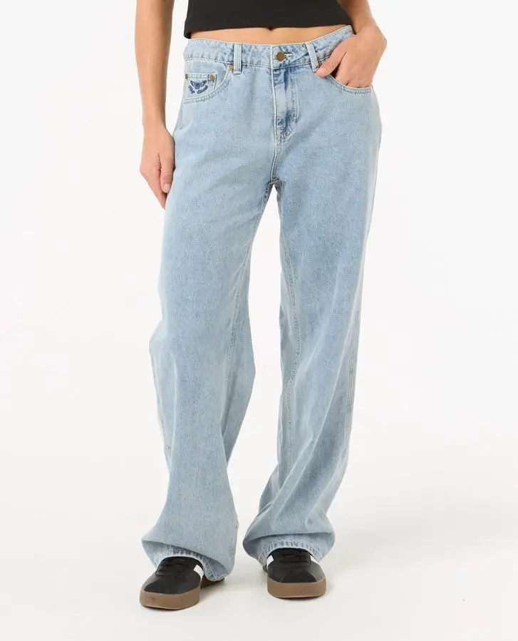 Rip Curl Aggie Relaxed-Fit Jeans – Vintage Blue 1