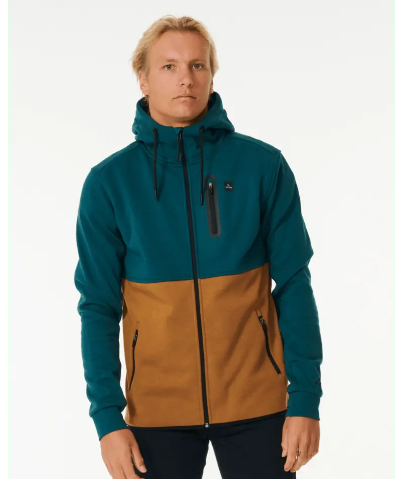 Rip Curl Anti Series Departed Full-Zip Jacket In Blue-Green 1