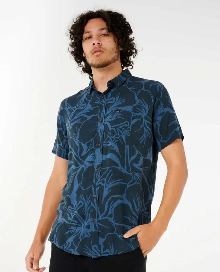 Rip Curl Aots Cody Welsh Short-Sleeve Shirt – Navy Oxford 1