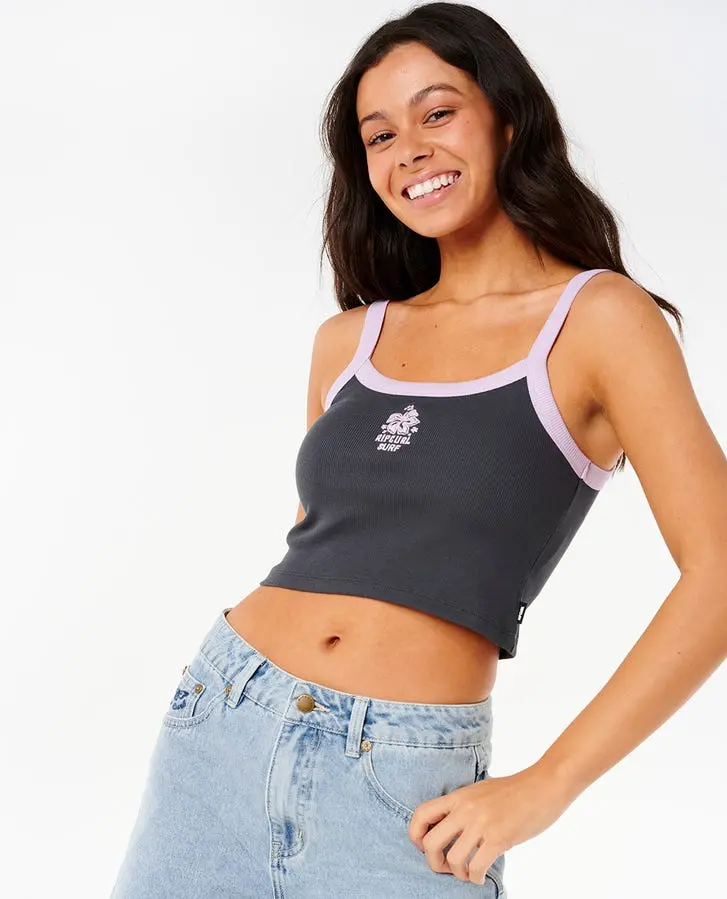 Rip Curl Cala Nights Soft Washed Baby Tank In Black 1