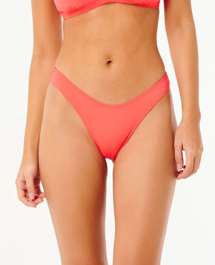 Rip Curl Classic Surf High-Leg Skimpy Bikini Bottom In Electric Red 1