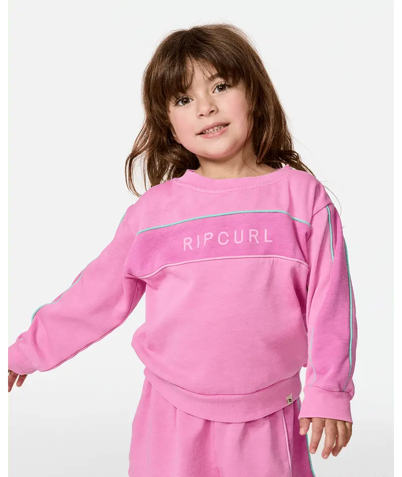 Rip Curl Cloud Pink Toddler Surf Revival Crew Sweatshirt 1