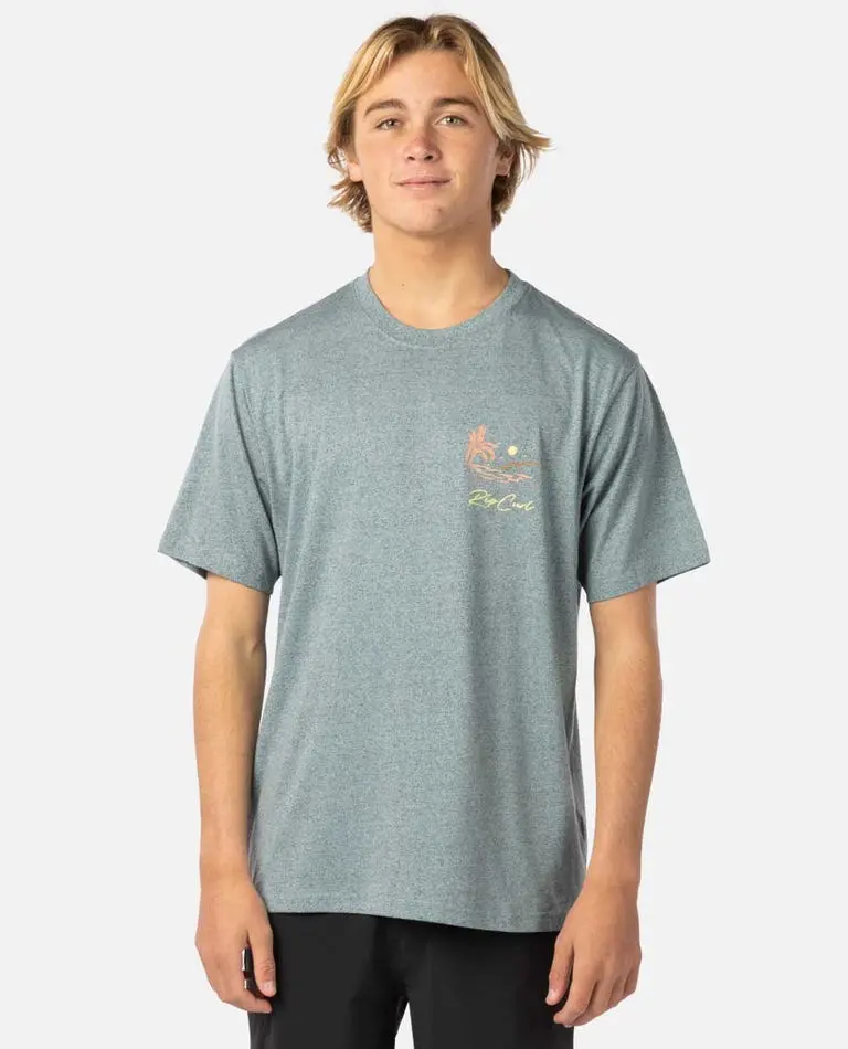 Rip Curl Coastal Short-Sleeve Tee In Mineral Blue 1