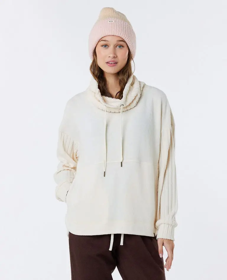 Rip Curl Cosy Roll Neck Ii Long-Sleeve Top – Ecru Marle Texture 1