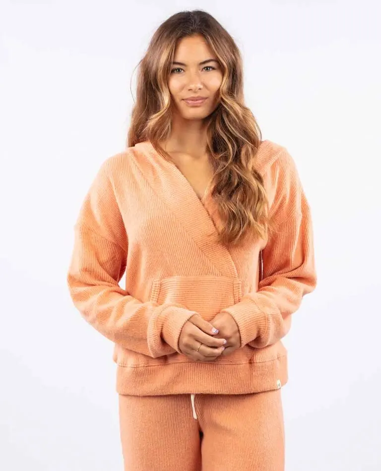 Rip Curl Cosy V-Neck Hooded Long Sleeve Shirt – Clay Marle 1