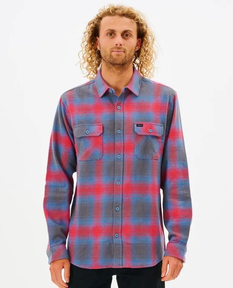 Rip Curl Count Long-Sleeve Flannel Shirt – Blue Gum 1