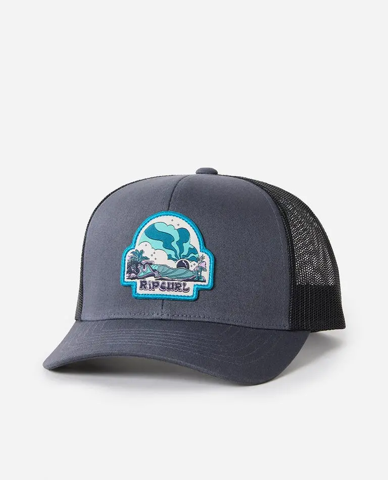 Rip Curl Custom Curve Trucker Hat In Washed Black 1