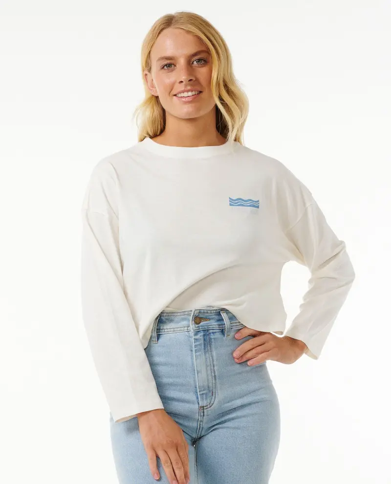 Rip Curl Cut Laps Long-Sleeve Tee – Bone Color 1